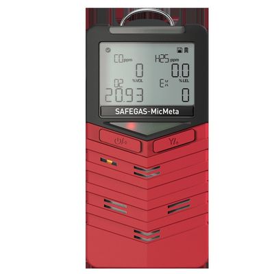 Detektor Gas Ganda Tipe Difusi Bersertifikat IECEx ATEX EMC untuk CO H2S O2 LEL, Monitor Gas 4 Portabel dengan Pencatatan Data